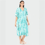 Green and Dye Maternity Kaftan Midi Dress